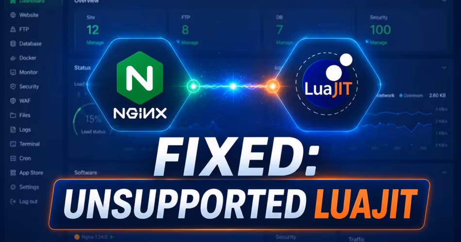 Mengatasi unsupported LuaJIT aaPanel