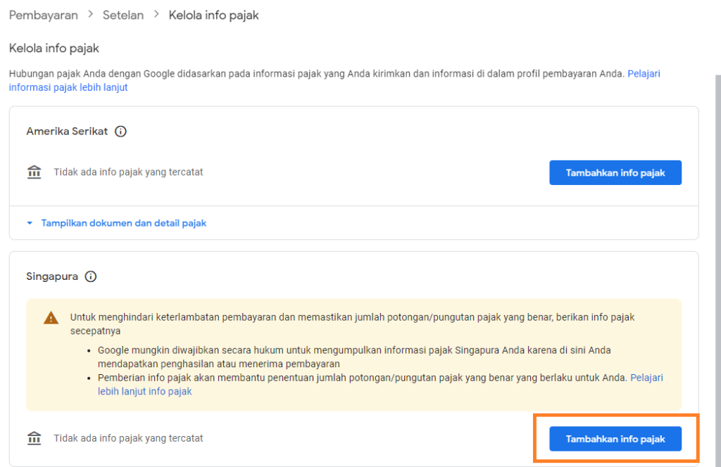 Tambahkan info pajak