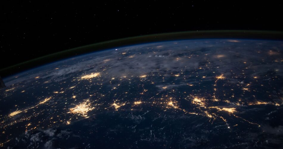 Global data network visualization with edge database nodes across continents