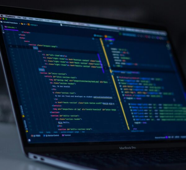 WordPress block editor interface on a developer's laptop