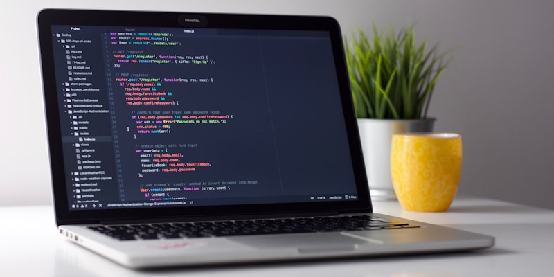 Developer laptop with documentation for comparing Java microservice frameworks