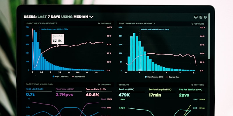 Server monitoring dashboard with performance metrics